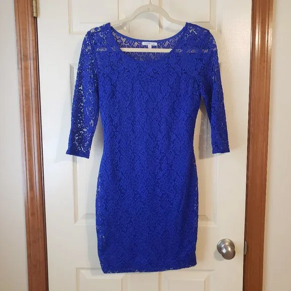 Charlotte Russe Dresses | Charlotte Russe Royal Blue Lace Bodycon Dress | Color: Blue | Size: M | Themintelephant's Closet
